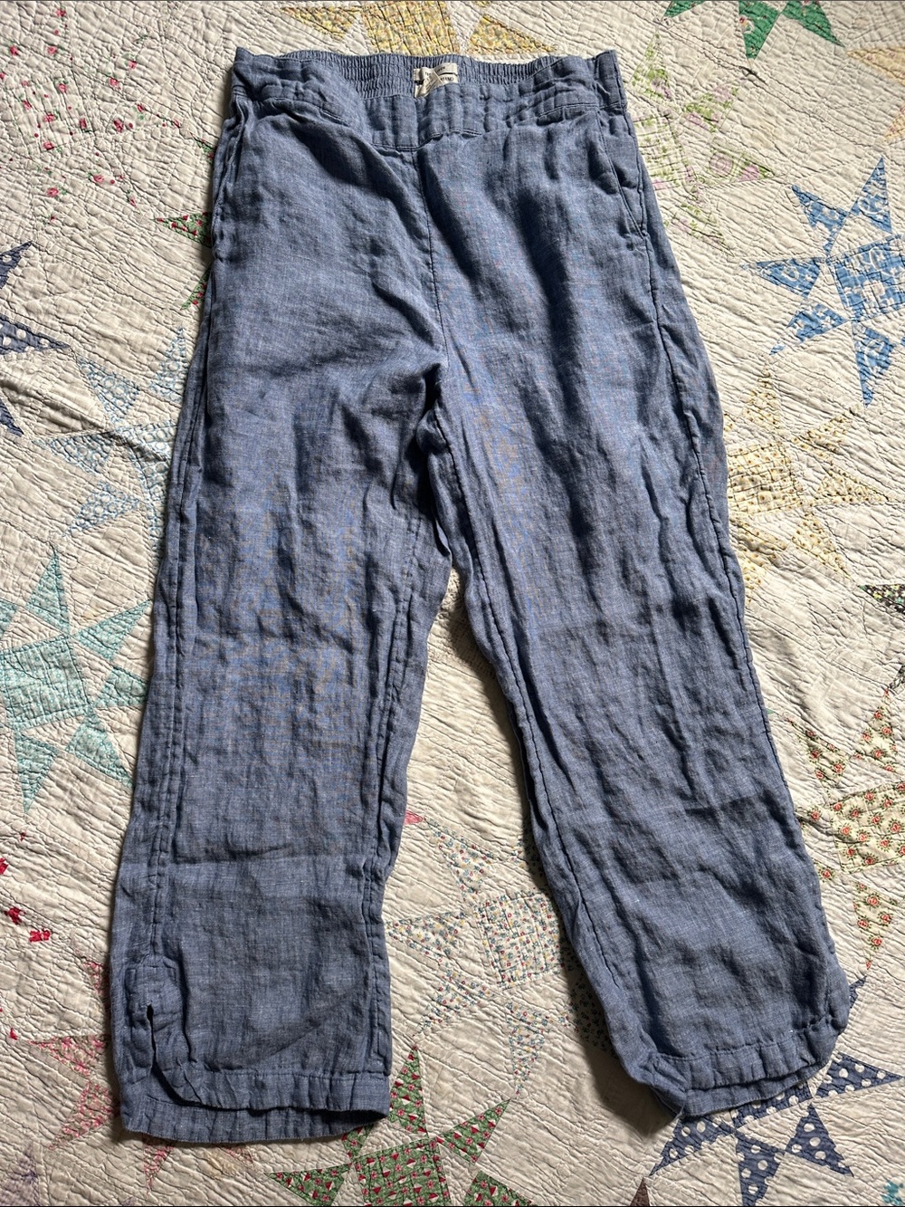 Women’s Casual Light Blue 100% Linen Pants